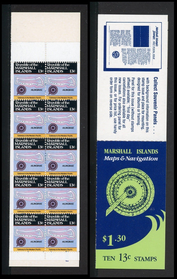 Marshall Islands Scott #39a MNH BOOKLET 10xMaps13c CV$8+ 414110