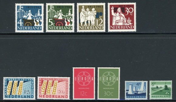 Netherlands Assortment #379//421 MNH 1959-1963 Issues $$ 414296