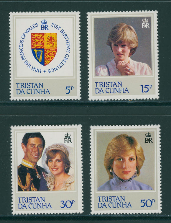 Tristan da Cunha Scott #310-313 MNH Princess Diana 21st Birthday CV$3+ 414484