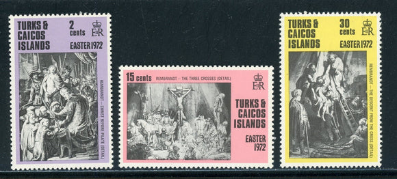 Turks & Caicos Scott #250-252 MNH Easter 1972 $$ 414550