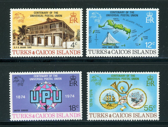 Turks & Caicos Scott #293-296 MNH UPU Centenary $$ 414565