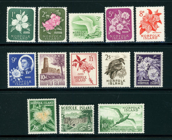Norfolk Island Scott #29-41 MLH 1960-'62 Definitive Set CV$65+ 414574