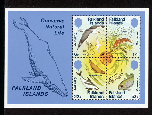 Falkland Islands Scott #415a MNH S/S Nature Conservation CV$7+ 417532