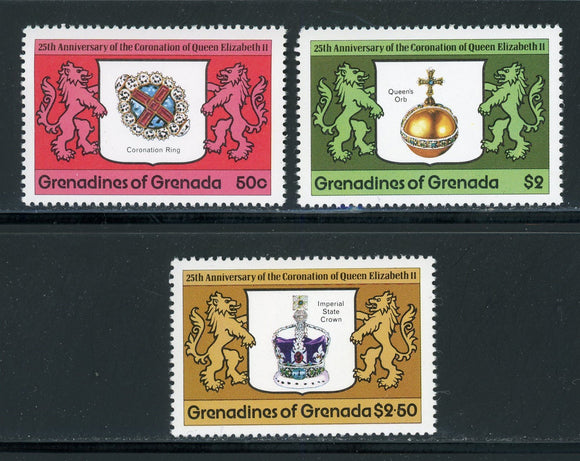 Grenada Grenadines Scott #270-272 MNH Coronation Q. Elizabeth II ANN $$ 420346