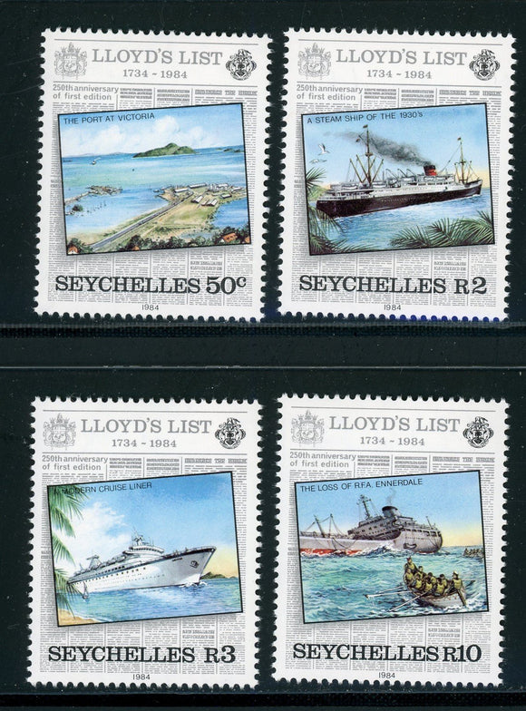 Seychelles Scott #538-541 MNH Lloyd's List 250th ANN CV$5+ 420387