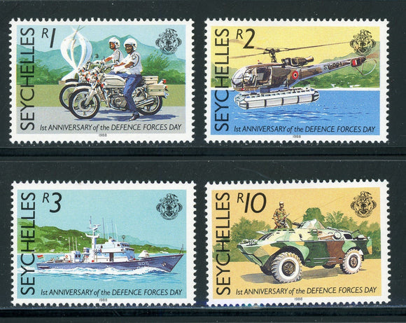 Seychelles Scott #653-656 MNH Defense Forces Day CV$19+ 420448