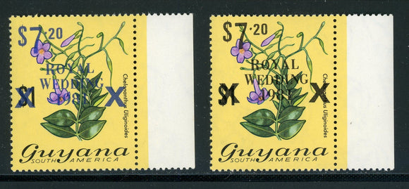 Guyana Scott #335-335a MNH Prince Charles Lady Diana Wed CV$10+ 420460