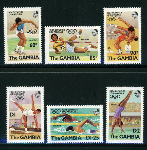 Gambia Scott #508-513 MNH OLYMPICS 1984 Los Angeles CV$3+ 420779