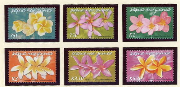 Papua New Guinea Scott #1170-1175 MNH Frangipani Flowers CV$10+ 427175
