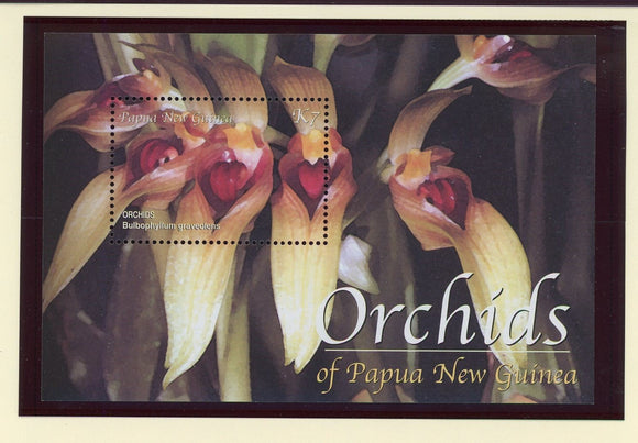 Papua New Guinea Scott #1037 MNH S/S Orchids FLORA CV$9+ 427298