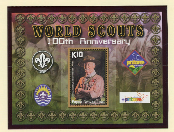 Papua New Guinea Scott #1257B MNH S/S Scouting Centenary CV$6+ 427318