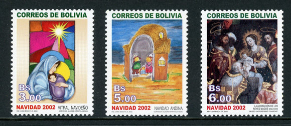 Bolivia Scott #1201-1203 MNH Christmas 2002 Navidad CV$10+ 429988