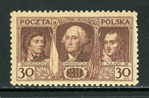 Poland Scott #267 MNH George Washington Birth ANN CV$4+ 430319