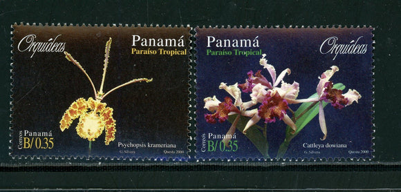 Panama Scott #890-891 MNH Orchids FLORA CV$8+ 430362