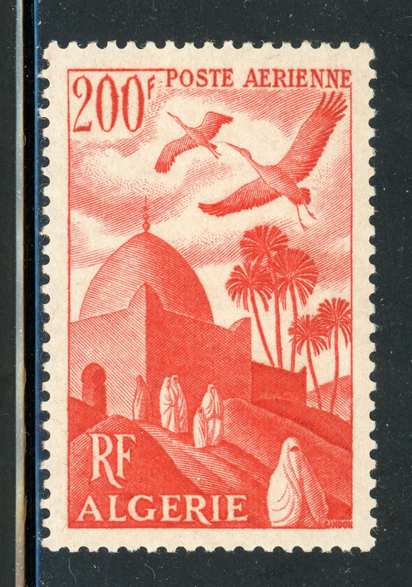 ALGERIA MLH: Scott #C10 200Fr Storks over Mosque 1949 CV$10+