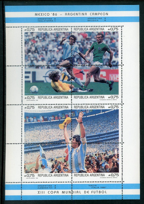 Argentina Scott #1570 MNH WORLD CUP 1986 Mexico Soccer Futbol CV$14+ 434778