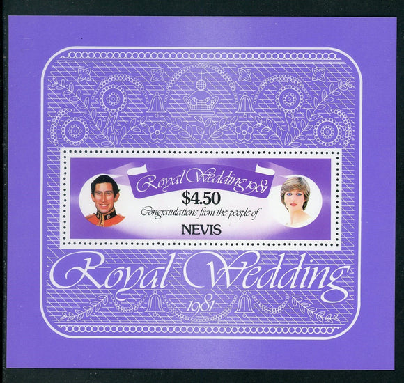 Nevis Scott #141 MNH S/S Royal Wedding Charles & Diana $$ 434868