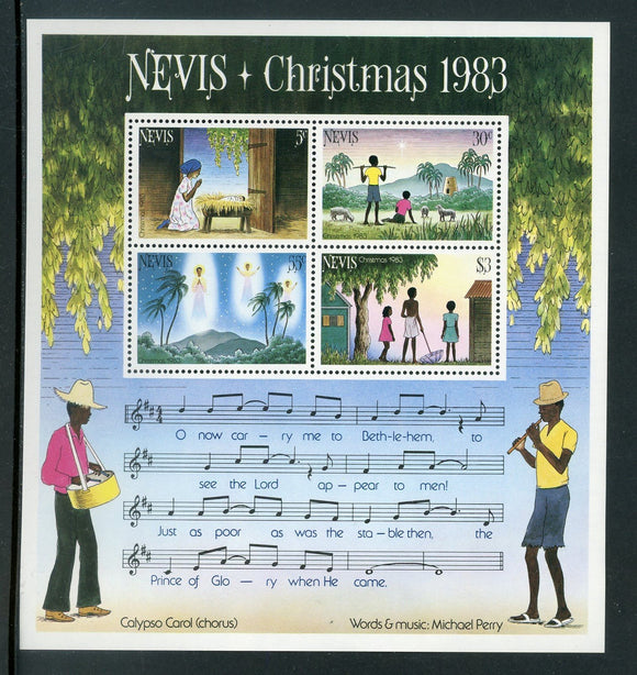 Nevis Scott #189a MNH S/S Christmas 1983 $$ 434869