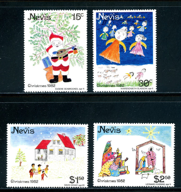 Nevis Scott #159-162 MNH Christmas 1982 $$ 434881