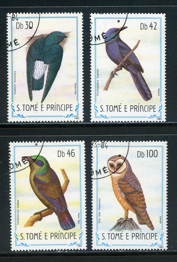 St. Thomas & Prince Scott #745-748 USED Birds FAUNA CV$23+ 434977