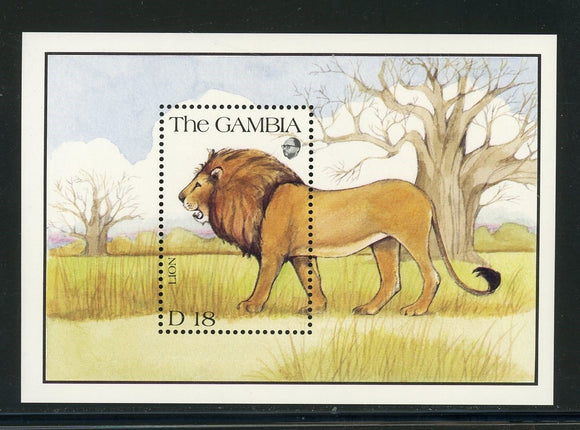 Gambia Scott #1066 MNH S/S Lion FAUNA CV$6+ 439216
