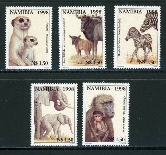 Namibia Scott #915a-e MNH Animals and Their Young FAUNA $$ 439304