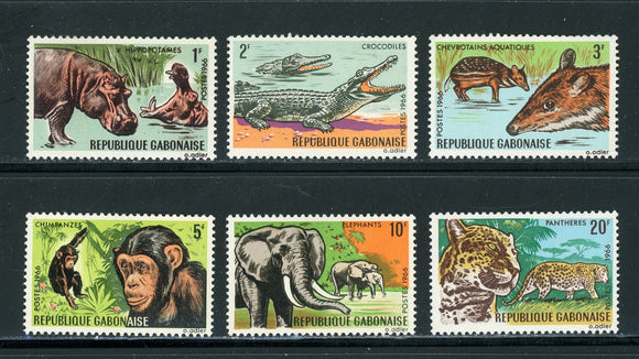 Gabon Scott #203-208 MH African Wild Animals FAUNA CV$6+ 439322
