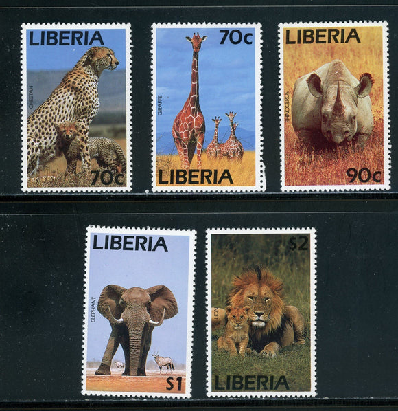 Liberia Scott #1180-1184 MNH Wild Animals FAUNA CV$15+ 439378