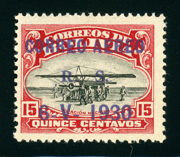 BOLIVIA MH Air Post: Scott #C14 15c GRAF ZEPPELIN OVPT 1930 CV$20+