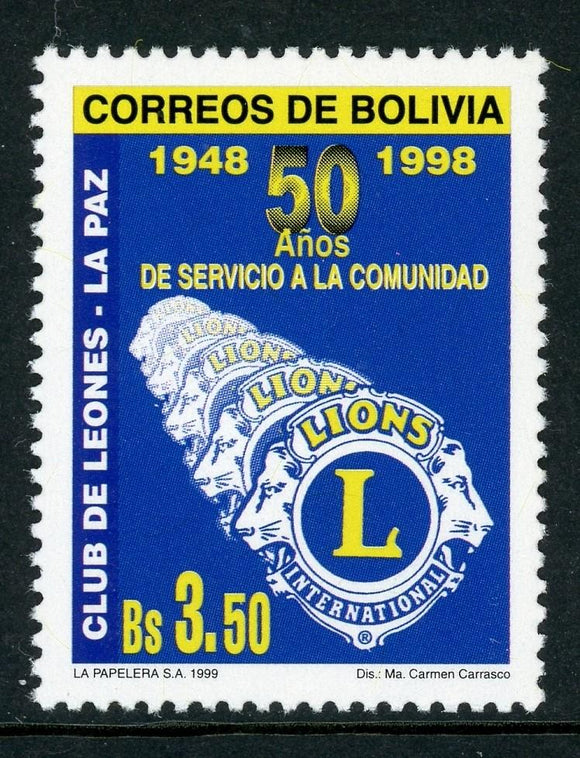Bolivia Scott #1073 NG La Paz Lions Club $$ 441741