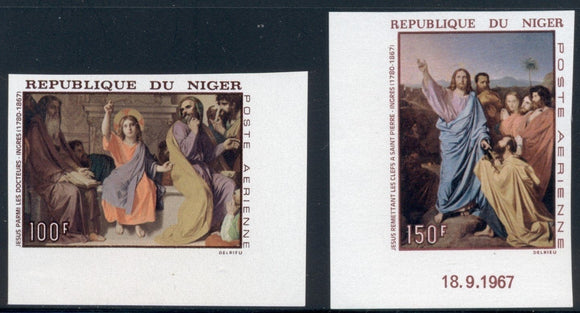 Niger Scott #C76-C77 IMPERF MNH Jesus Teaching Painting by Ingres $$