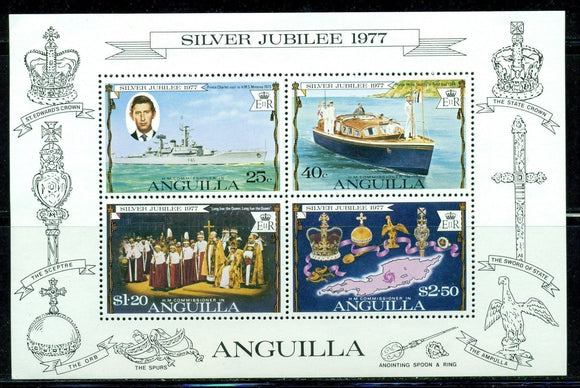 Anguilla Scott #274a MNH Queen Elizabeth II 25th ANN Coronation Map Ship $$