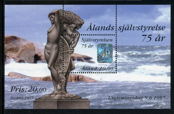 Aland Islands Scott #137 MNH S/S Autonomy 75th ANN CV$10+