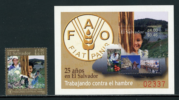 Salvador Scott #1585-1586 MNH FAO in Salvador 25th ANN CV$5+