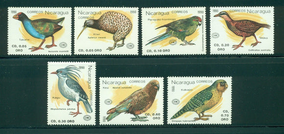 Nicaragua Scott #1813-1819 MNH Birds FAUNA CV$5+