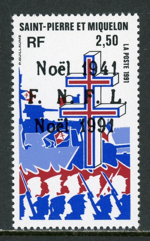 St. Pierre & Miquelon Scott #575 MNH Christmas Day Plebiscite 50th ANN $$