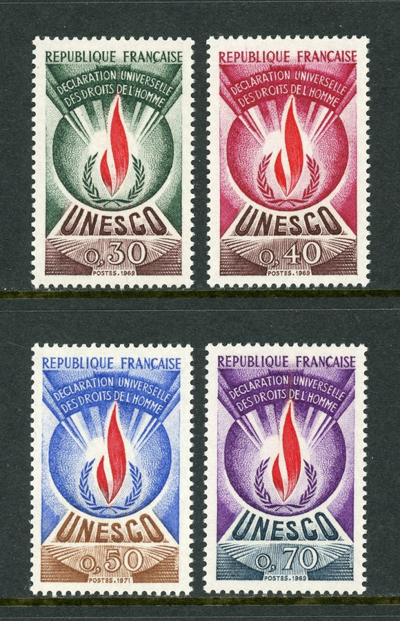 France Scott #2O9-2O12 MNH UNESCO Human Rights CV$3+