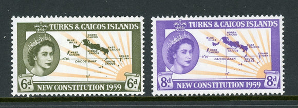 Turks & Caicos Islands Scott #136-137 MNH New Constitution $$
