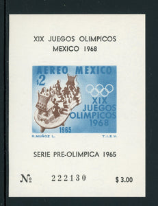 Mexico Scott #C311a MNH S/S OLYMPICS 1968 Mexico City CV$3+
