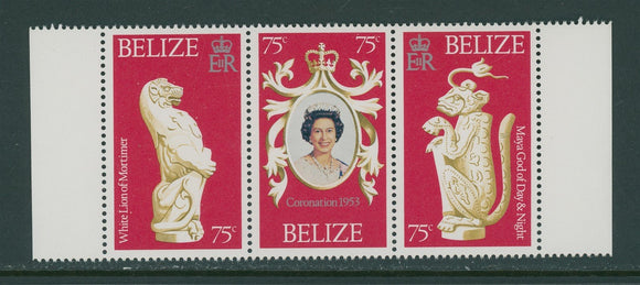 Belize Scott #397a-c MNH STRIP of 3 Queen Elizabeth II Coronation 25th ANN $$