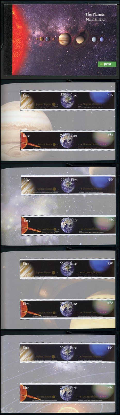 Ireland Scott #1722c MNH BOOKLET of 4 PANES The Planets CV$28+