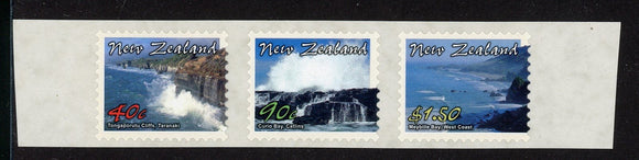 New Zealand Scott #1807b SA STRIP of 3 Scenic Coastlines CV$4+