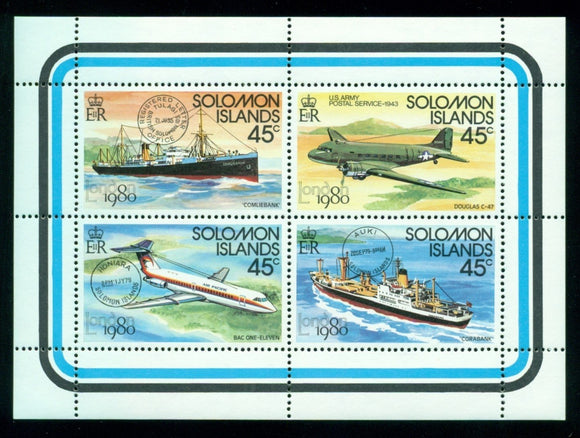 Solomon Islands Scott #425 MNH BLOCK London Int'l Stamp EXPO 1980 $$