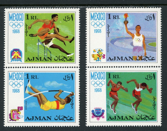 Ajman Michel #271-274 MNH PAIRS OLYMPICS 1968 Mexico City ISH-1