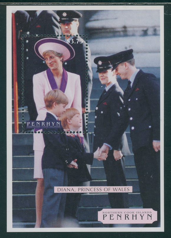 Penrhyn Island Scott #454 MNH S/S Princess Diana 1961-1997 CV$6+