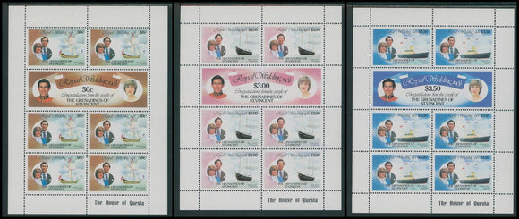 St. Vincent Grenadines note after Scott #214 MNH SHEETS Royal Wedding $$