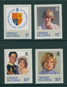 Tristan da Cunha Scott #310-313 MNH Princess Diana's 21st Birthday CV$3+