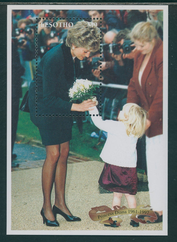 Lesotho Scott #1090 MNH S/S In Memoriam Princess Diana 1961-1997 9m CV$9+
