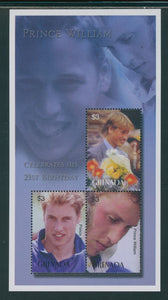 Grenada Scott #3379 MNH SHEET of 3 Prince William 21st Birthday CV$6+