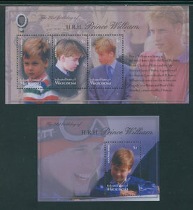 Micronesia Scott #543-544 MNH SHEETS Prince William 21st Birthday CV$10+